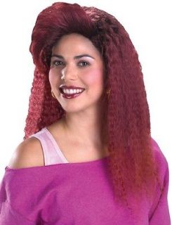 Valley Girl 80s 90s Crimped Jersey Brunette Women Costume Wig