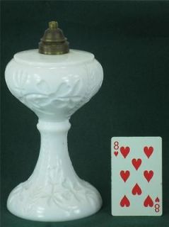 Antique 3 mold Milk Glass Base for Hurricane Lamp, for Electric or