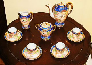Antique Hand Painted Fine Porcelain Tea / coffee Set – Complete Set
