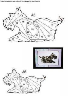 Scottie Dog Iris Folding Pattern by Sarah Edwards