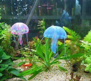 Glowing Effect Jellyfish for Aquarium Fish Tank Ornament Swim Pool