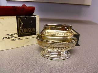 Vintage Queen Anne RONSON Table Lighter With Original Box and Pouch