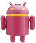Google HTC Android Reactor Robot Figure Cellphone Strap Droid Toy Pink