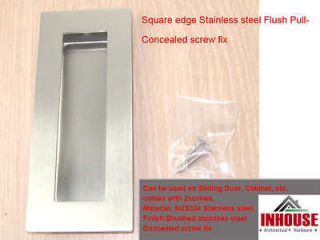 Square Edge Stainless steel Flush pull  concealed screw fix