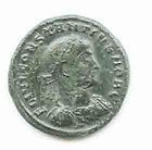 Constantius II, as Caesar. AE Follis. Thessalonica Mint. RIC VII 158