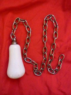 Antique High Level Toilet Cistern Pottery Pull with Nickel Chain light