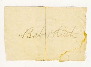 Babe Ruth Autographed Auto Cut Signature w/ JSA Full Letter COA