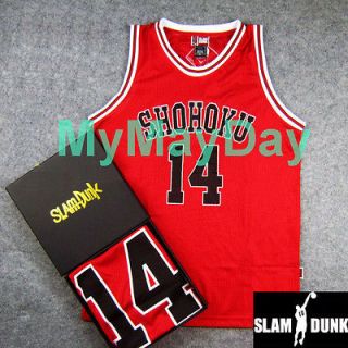 SHOHOKU No.14 MITSUI Basketball Jersey Costume Apparel RED Size XXL