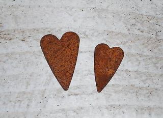 12 assorted Primitive Rusty Tin HEARTS + craft supply +