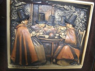 WELSH TEA PARTY. EARLY 1900s IVOREX PLAQUE