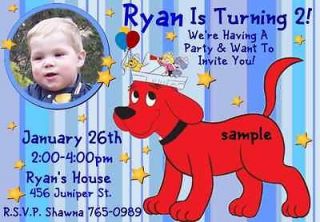CLIFFORD THE BIG RED DOG Birthday Party Invitations