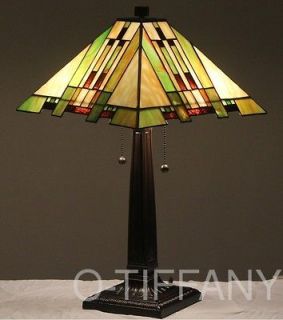 Tiffany Style Stained Glass Mission Lamp Aspen