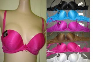 NWT SATINY MAX LIFT ADD 2 CUP SIZE STRAPLESS POWER PUSH UP BRA~32 34