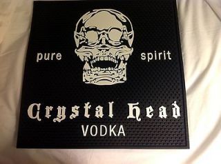 Crystal Head Vodka Pure Spirit Large Rubber Bar Mat Black White 16 X