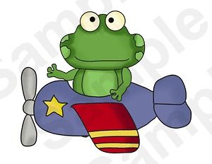 AVIATOR FLYING FROGS CLOUDS BABY NURSERY WALL STICKERS DECALS BORDER