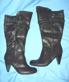 Womens Avenue Black Kristen Wide Width Wide Calf Knee Boots Size 12