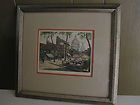 ENGRAVING ETCHING AQUATINT MAISONS MILLET FRENCH SIGNED FASANO FRAMED