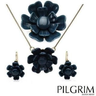 Pilgrim Skanderborg 3pc Set   Necklace Earrings & Brooch with Pretty