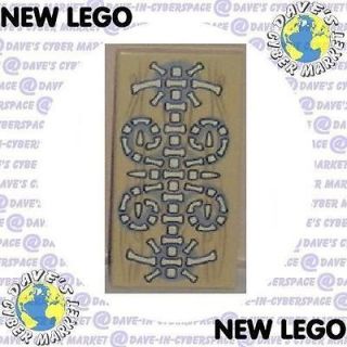 NEW LEGO Printed Tan Tile 2x4 / Bones Design over Wood Grain Pattern