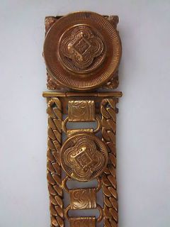 Karu Fifth Avenue Bracelet Vintage Victorian Brass Chain Link Ornate