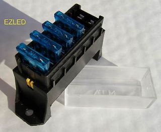 VOLT 6 WAY FUSE BLOCK WITH 4 X 15 amp AUTOMOTIVE BLADE FUSES BRAND NEW