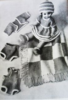 Vintage Baby Doll Clothes Knitting Pattern Jack & Jill 10 Piece Set