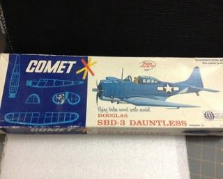 Comet Douglas SBD 3 Dauntless Flying Balsa Wood Scale Model Kit U.S.A