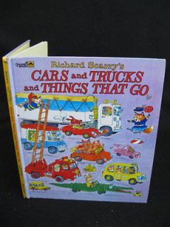 Richard Scarry CARS AND TRUCKS AND THINGS THAT GO 1974 Ilustd