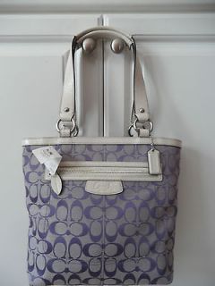 NEW**COACH PENELOPE SIG. LILAC/WHITE TOTE BAG, F19776E, Great for