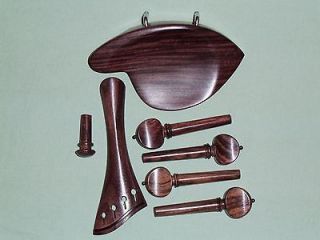 Violin Fitting Set Rosewood French Style W/ Accents Compensated