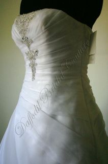 Blue by Enzoani Azusa Designer Wedding Dress Gown US12 UK 16 White ex