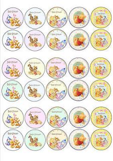 30 X BABY SHOWER WINNIE POOH BEAR EDIBLE CUP CAKE TOPPERS PREMIUM RICE