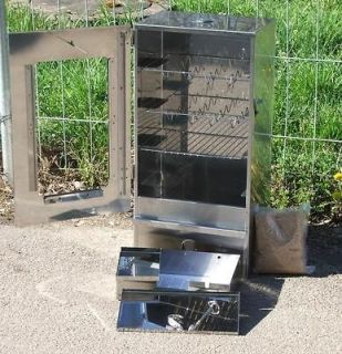 stainless steel, fish, meat and cheese smoker with glass door