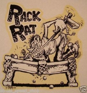 VINTAGE ED ROTH DECAL RACK RAT POOL PLAYER HOT ROD BILLIARDS CUE BALL