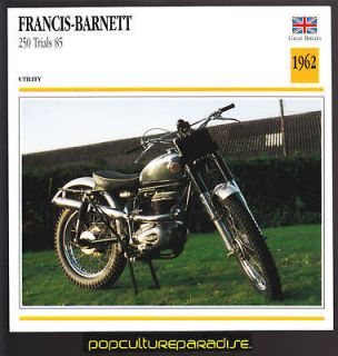1962 FRANCIS BARNET T 250 Trials 85 MOTORCYCLE BIKE CARD