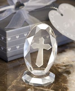 50 Crystal Glass Cross Baby Shower Christening Baptism Wedding Bridal