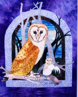 Barn Owl   applique art quilt PATTERN   Australian bird series