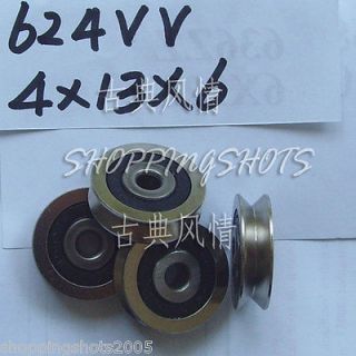 Groove Sealed Ball Bearings 0.157 inch vgroove bearing 624VV 4*13*6