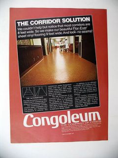 Flor Ever Sheet Vinyl Flooring hospital corridor floor 1979 print Ad