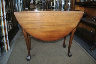 Kittinger Walnut Chippendale Ball and Claw Foot Drop Leaf Table