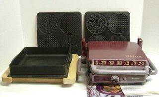 Toastmaster Speed Grill Grillerie Waffle Pizzelle Iron Panini Makes 4