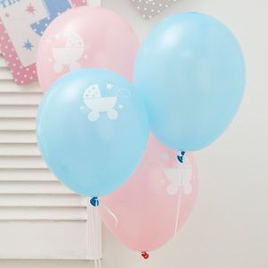 10 Pink & Blue Balloons Party Decoration for Baby Shower, Christening
