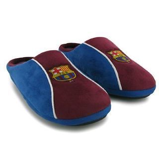 Official Mens FC Barcelona FCB Football Club Slip On Mules Slippers