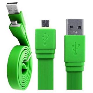 GREEN FLAT MICRO USB DATA CABLE LEAD CHARGER for Gigabyte GSmart G1317