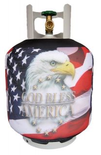 Propane Tank Cover Wrap Barbeque Accessory, God Bless America, Gas
