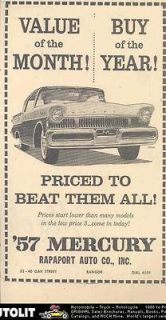 1957 Mercury Bangor Dealer Newspaper Ad