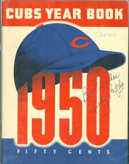 1950 Chicago Cubs Baseball Yearbook signed by andy pafko nm