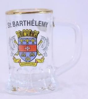 Bockling Saint Barthelemy Crest German Beer Stein Shot Glass w/Handle