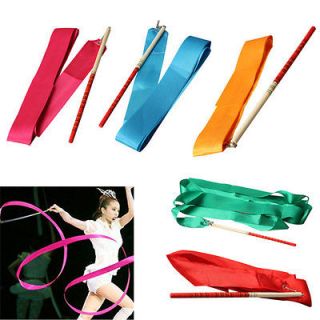 Rhythmic Art Gymnastic Dance Ribbon & Wand Baton Rod Twirling/7Pcs