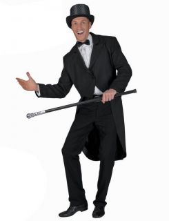 black BROADWAY JACKET tuxedo butler coat dance adult mens halloween